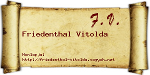 Friedenthal Vitolda névjegykártya